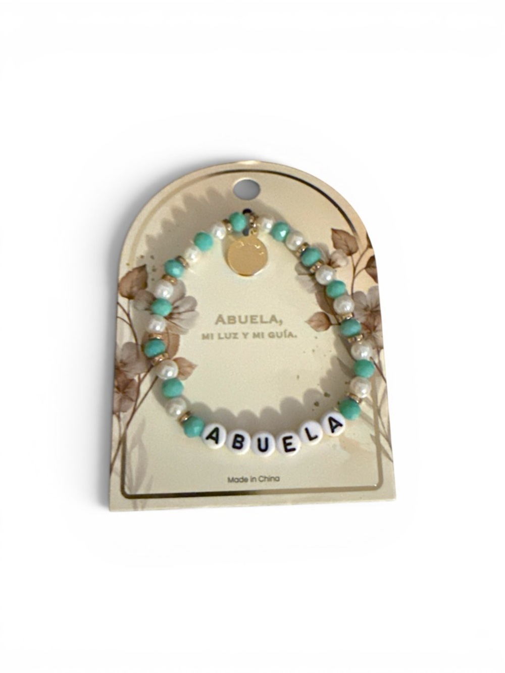 ABUELA Beaded Bracelet in Turquoise & Faux Pearl